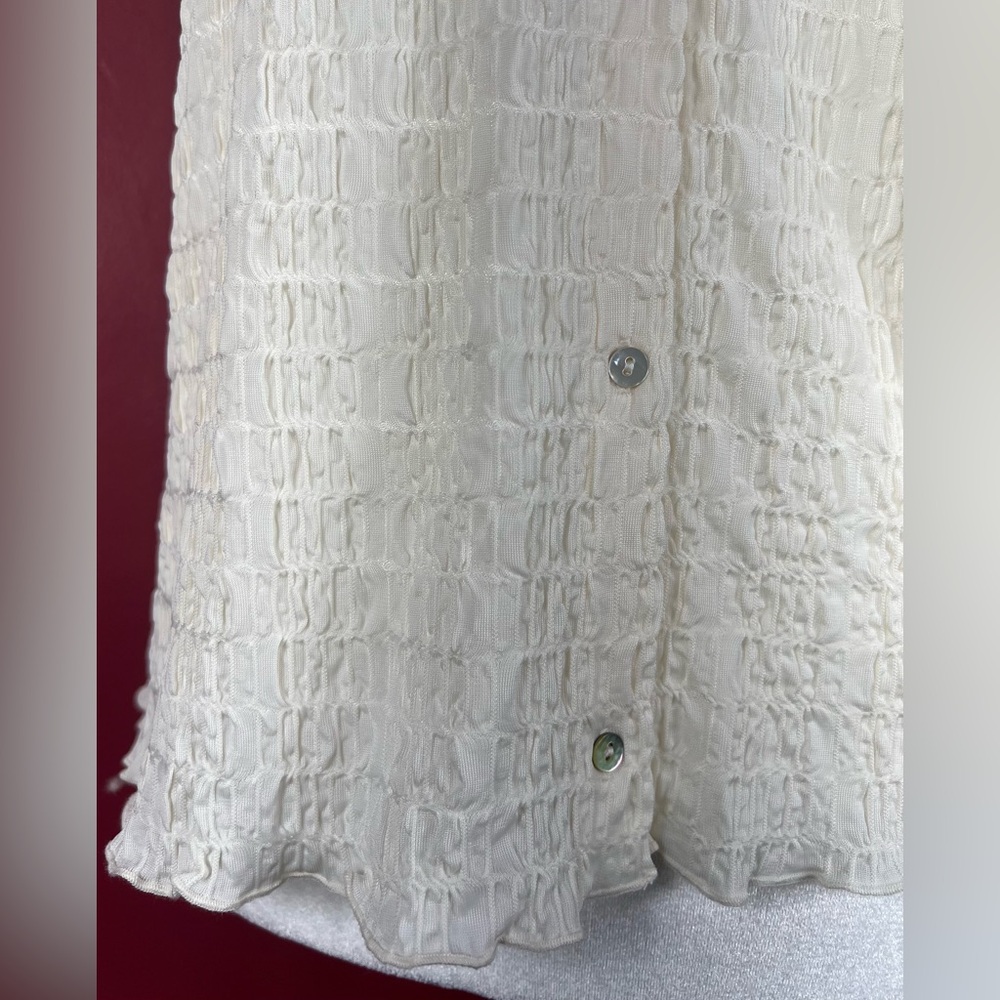 Vince Smock Short Sleeve Women's Cream Button-Up Top, XL, NWT - Picture 9 of 16